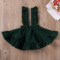 thumbnail image 2 of Toddler Baby Girls Corduroy Suspender Skirt Ruffle Hem Solid Color Sleeveless Strap Overall Dress, 2 of 7