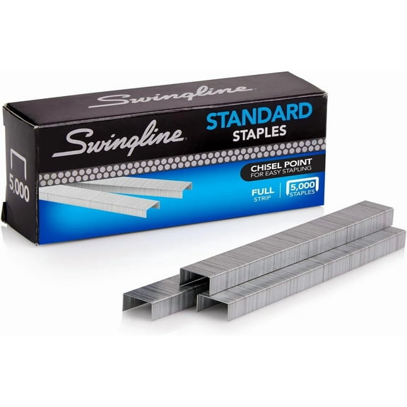 Swingline Staples, Standard Staplers for Desktop Staplers, 1/4" Length, 210/Strip, 5000/Box - Packaging may vary