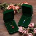 thumbnail image 5 of Velvet Necklace Storage Box Case Jewelry Display Box for Anniversary Propose Christmas (Green), 5 of 5