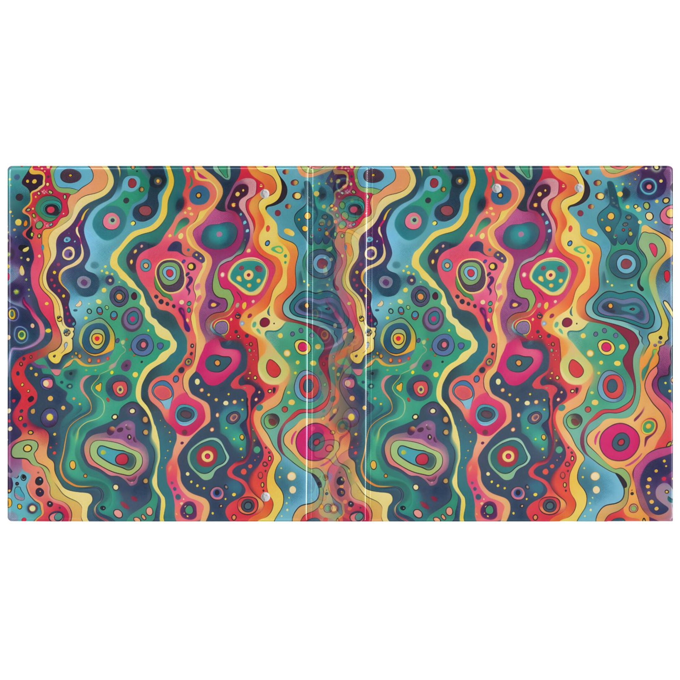 joogoo Colorful Fantasy Liquid Pattern Hardcover 3 Ring Binder 1.5" Round Rings Interior Pockets Binders Organizer 2 Pack