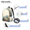 thumbnail image 3 of Bingfone Floral Mountain Landscape Print Canvas College Laptop Backpack, Large Capacity Lightweight College Bookbag Casual Daypack, 3 of 5