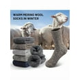 thumbnail image 7 of 5 Pairs Merino Wool Socks For Men, Thick Winter Wool Hiking Socks, Warm Breathable Crew Mens Socks, 7 of 7