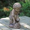 thumbnail image 2 of Northlight 12.25" Solar Powered LED Lighted Boy with Turtle Outdoor Garden Statue, 2 of 2