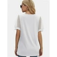 thumbnail image 2 of Womens Summer Casual Shirts Short Sleeve Tunic V Neck Trendy Blouses Tops, 2 of 5