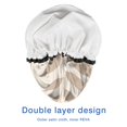 thumbnail image 4 of Shower Caps,Brown Boho Plant Pattern Waterproof Shower Cap for Women 4 Pieces,Double Reusable Hair Cover for Shower PEVA Elastic Stretch Hem, 4 of 7
