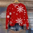 thumbnail image 1 of Jsaierl Sweat-Shirt de Noël pour Femmes Col Rond Décontracté Imprimé Flocon de Neige Manches Longues Pulls Confortables Chemises de Vacances 2024, 1 of 4