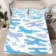 thumbnail image 2 of Airplane Sheet&nbsp;Set Aviation Aircraft Sketch Bed&nbsp;Sheets&nbsp;Set King,Helicopter Plane Military Transport Vehicles Sheets Aeroplane Hand Drawn Bedding&nbsp;Set Helicopter Airliner Room Decor, 2 of 5