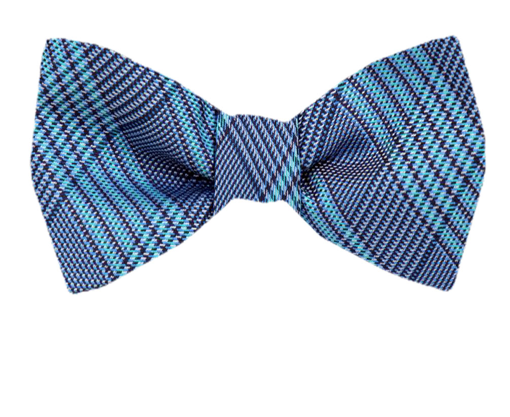 Mens Aqua Silk Self Tie Bow Tie