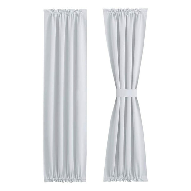 Cortinas para puerta francesa, con aislamiento térmico, con bolsillo para barra, opacas, para sala de estar, patio, puerta de vidrio, ventana, 1 panel, 25 x 40 pulgadas, color blanco