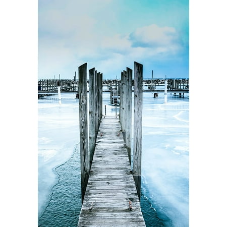 - LAMINATED POSTER Sea Bridge Water Clouds Woods Waves Ocean Beach Poster Print 24 x 36