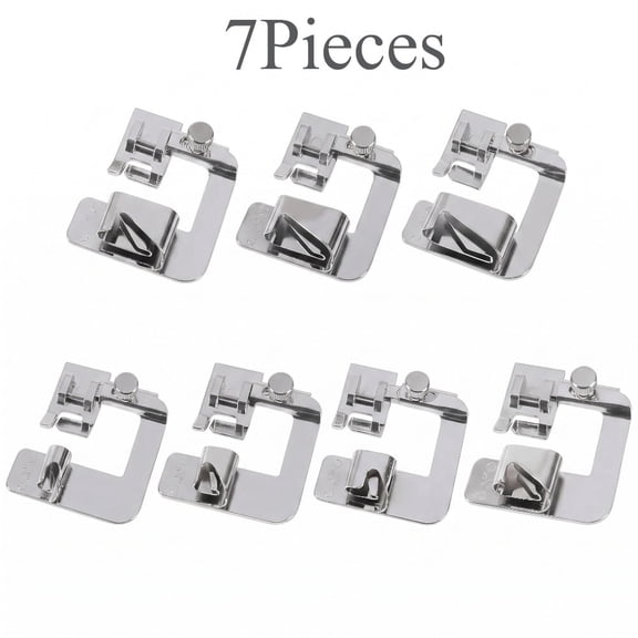 7 Pcs Wide Rolled Hem Presser Foot Set-2/8/"， 3/8"， 4/8"， 5/8"，6/8"，7/8"，8/8"Hemmer Feet, Professional Sewing Accessories for Low Shank Sewing Machines