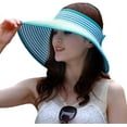 thumbnail image 3 of Women’s Summer Foldable Straw Sun Visor w/Cute Bowtie Comfortable Beach Cap, 3 of 5