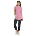 thumbnail image 4 of Inkmeso Womens Short Sleeve Button Tunic Top Cotton Tee Long Length Tshirt For Leggings, 4 of 8