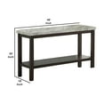 thumbnail image 5 of Sofa Table with Textured Marble Top and 1 Slatted Shelf, Brown- Saltoro Sherpi, 5 of 5
