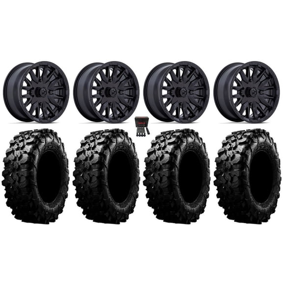 MSA Creed 15" Wheels Black 29" Carnivore Tires Yamaha Viking Wolverine YXZ1000R