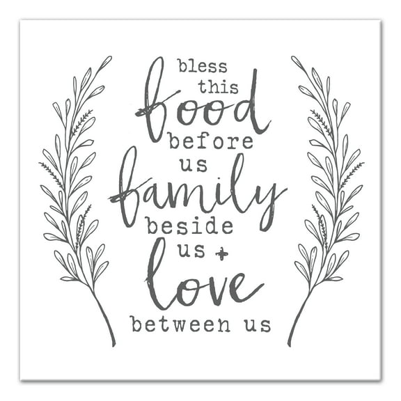 Creative Products Bless This Food Family and Love 12x12 Canvas Wall Art