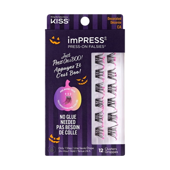 Kiss Impress Falsies Self Adhesive Eyelashes Halloween, 12 Lash Clusters  - Pixie Dust