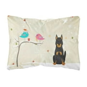 Carolines Treasures BB2552PW1216 Christmas Presents between Friends Beauce Shepherd Dog Canvas Fabric Decorative Pillow,