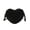 Black, variant on Cute Heart‑Shaped Crossbody Purse, Faux Leather Love Heart Shape Shoulder Bag for Women