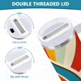 thumbnail image 3 of Yayeee 40oz Stainless Steel Tumbler with Straw and Handle Double-Wall Insulated Travel Water Bottle, Colorful Circles, 3 of 8