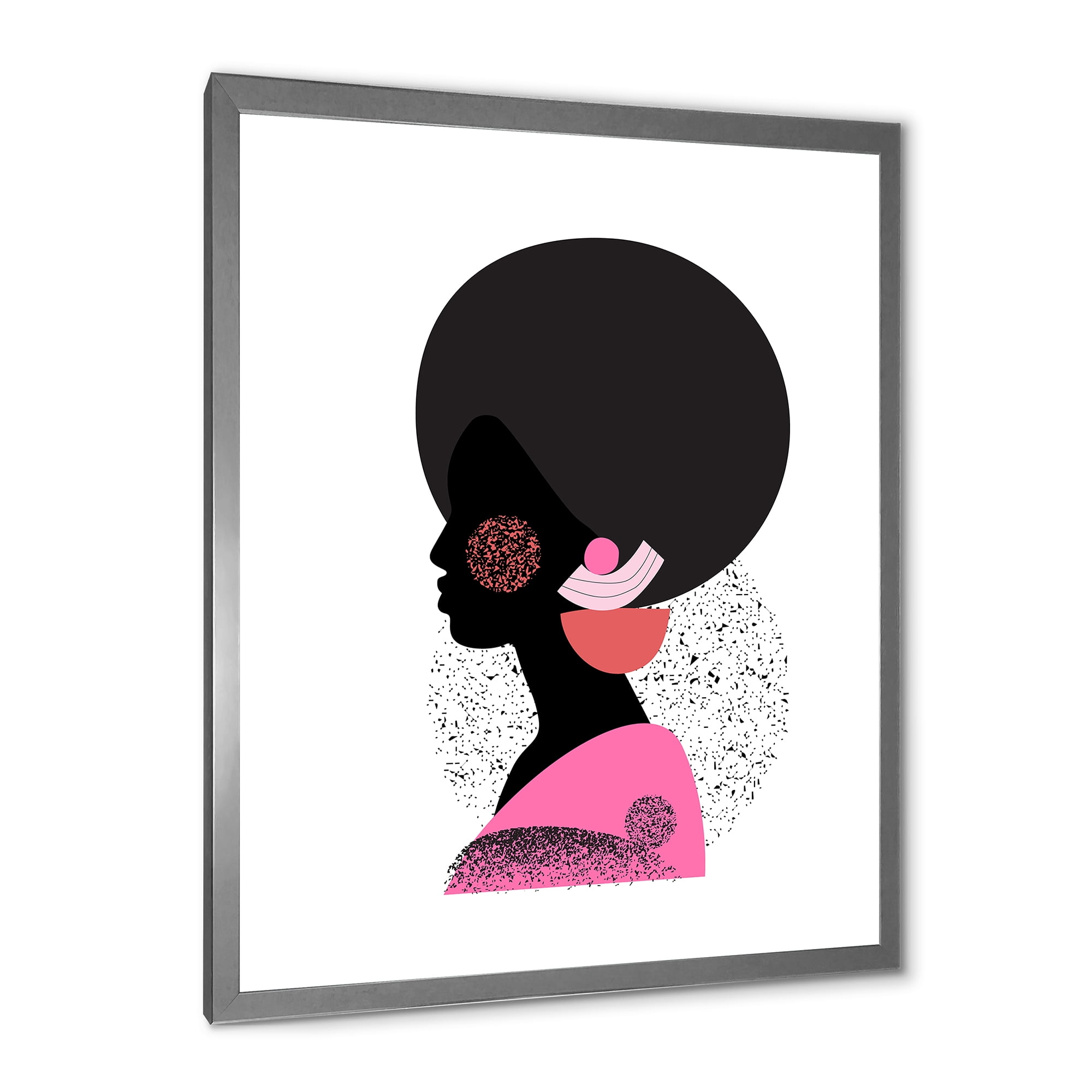 Designart 'Ethnic Geometric Silhouette of African American I' Modern Framed Art Print
