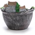 thumbnail image 2 of Macetas colgantes de plantas suculentas con flores artificiales, diseño de jardín con bonita casa (plata) Feliz Sencillez, 2 of 3