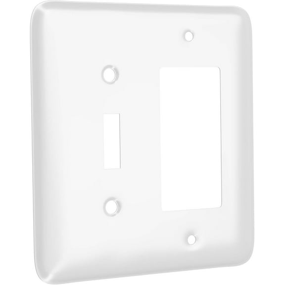 TayMac WRW-TR MTL 2 Gang Toggle Deco Wall Plate, White