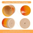 thumbnail image 5 of Ceramic Plant Pots 5" & 6" , Set of 2 in Orange and Red, Indoor Flower Pots with Drainage Hole for Succulents, Herbs, Home Decor, 5 of 7
