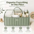 thumbnail image 3 of Byseng Baby Diaper Caddy Organizer – Portable Nursery Storage Basket with Handles & Dividers – Large Diaper Caddy for Newborn Essentials, Wipes, Car & Travel Use, 3 of 8