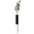 thumbnail image 5 of Modern Tall Decorative White and Brown Ripped Cylinder Floor Vase, 5 of 7