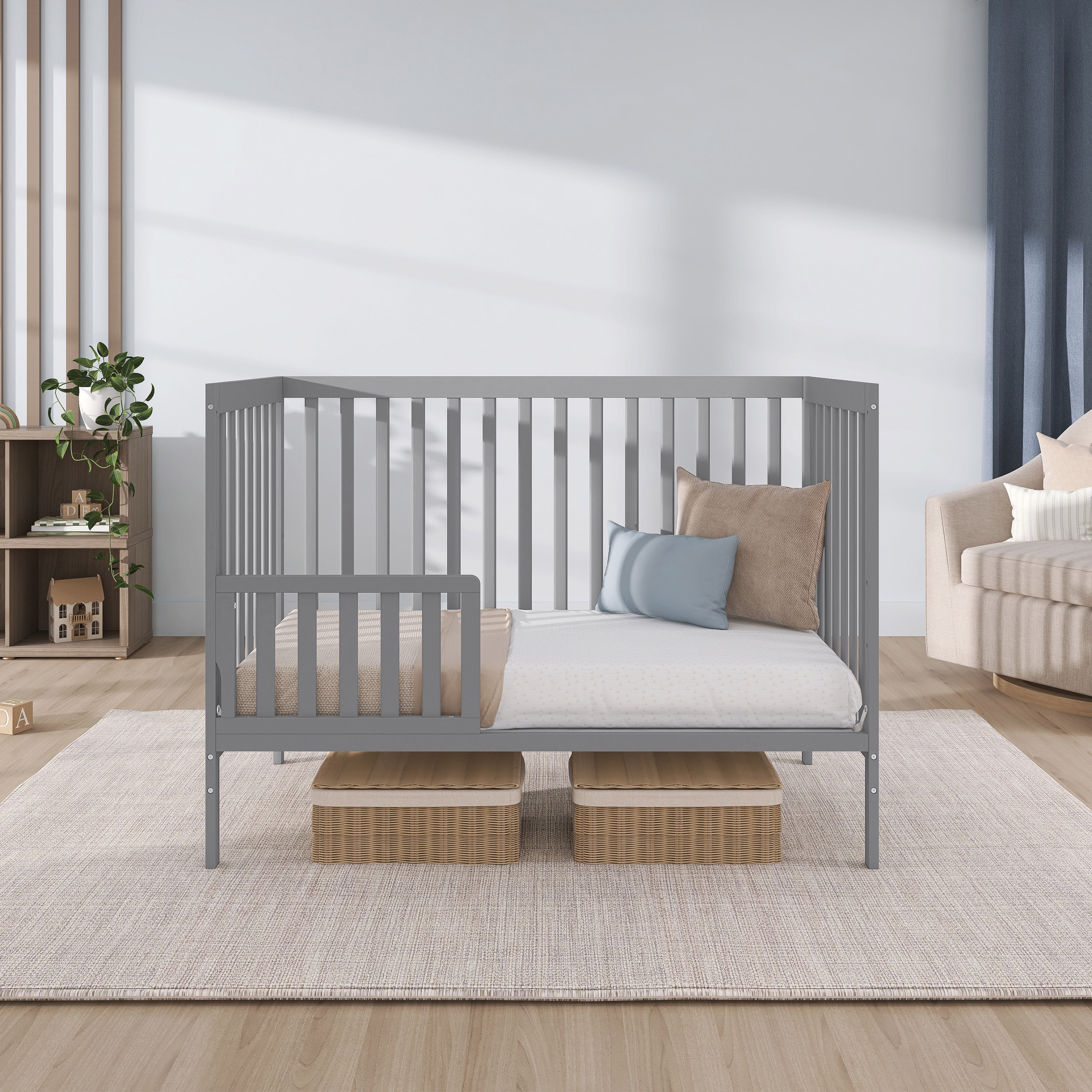 Dream On Me, Synergy, 5 in 1 Convertible Crib In Storm Grey