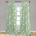 thumbnail image 5 of Ambesonne Kitchen Curtains, Tea Cup Teapot British, Pair of 28"x95", Pale Yellow Turquoise, 5 of 5