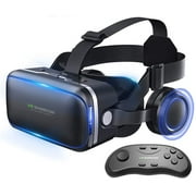 VR Headset with Remote Controller,HD 3D VR Glasses Virtual Reality Headset for VR Games & 3D Movies, VR Headset for iPhone/Android phone Compatible 4.7-6 inch