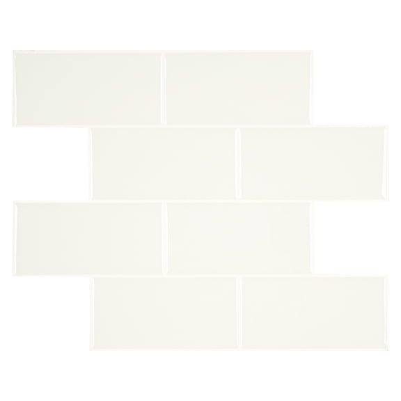 Mainstays White 3 in. x 6 in. Subway Peel & Stick Mosaic Wall Tile (2.76 Sqft / pack)