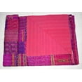 thumbnail image 2 of Marusthali Indian Silk Patchwork Kantha Quilts Handmade Twin Quilt Indian Silk Sari Kantha Quilted Quilt Cover Old Bohemian Vintage Patola Quilt, 2 of 6