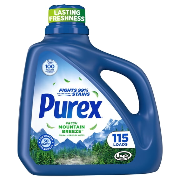 Purex Fresh Mountain Breeze Liquid Detergent, 150 fl oz, 115 loads