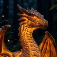 thumbnail image 4 of 18 Inch Dragon Legacy Golden Ember Edition Solar Garden Light, Durable Resin Weather-resistant Yard Lamp, Fantasy Style Outdoor Decor for Garden Porches and Summer Halloween Decorations, 2Pcs, 4 of 16