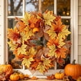 thumbnail image 6 of Bcylexb Fall Harvest Wreaths, 15.8" Maple Leaf Door Wreaths Artificial Autumn Wreath for Front Door Thanksgiving Wall Home Decor, 6 of 6