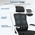 thumbnail image 3 of Alden Design High Back Ergonomic Mesh Office Chair with Adjustable Padded Headrest, White/Black, 3 of 9