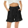 thumbnail image 2 of Summer Saving Clearance AXXD Woman Bicycles Shorts Pocket Summer Casual With Pockets Drawstring Solid Ruffles Short Pants Clearance Under $5 Clothing, 2 of 7