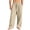 Khaki #019, variant on Men’s Linen Wide Leg Pants Elastic Waist Drawstring | Lightweight Breathable, Loose Fit Full Length Trousers, Big and Tall, Casual Summer Beach Daily Wear, XL