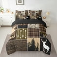 thumbnail image 3 of Homewish Jungle Animal Deer R 7-Piece Twin Bedding Sets,Woodland Animal Bedding Comforter Set,Brown Black Sheet Sets For Men Women,Microfiber Bedroom Decor Reversible, 3 of 9