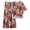 Color Block Mix, variant on Plus Size Women's Cotton 2-Piece Loungewear Short-Sleeve Round-Neck Pullover Top Wide-Leg Pants Women's PJ Casual Set S-4X