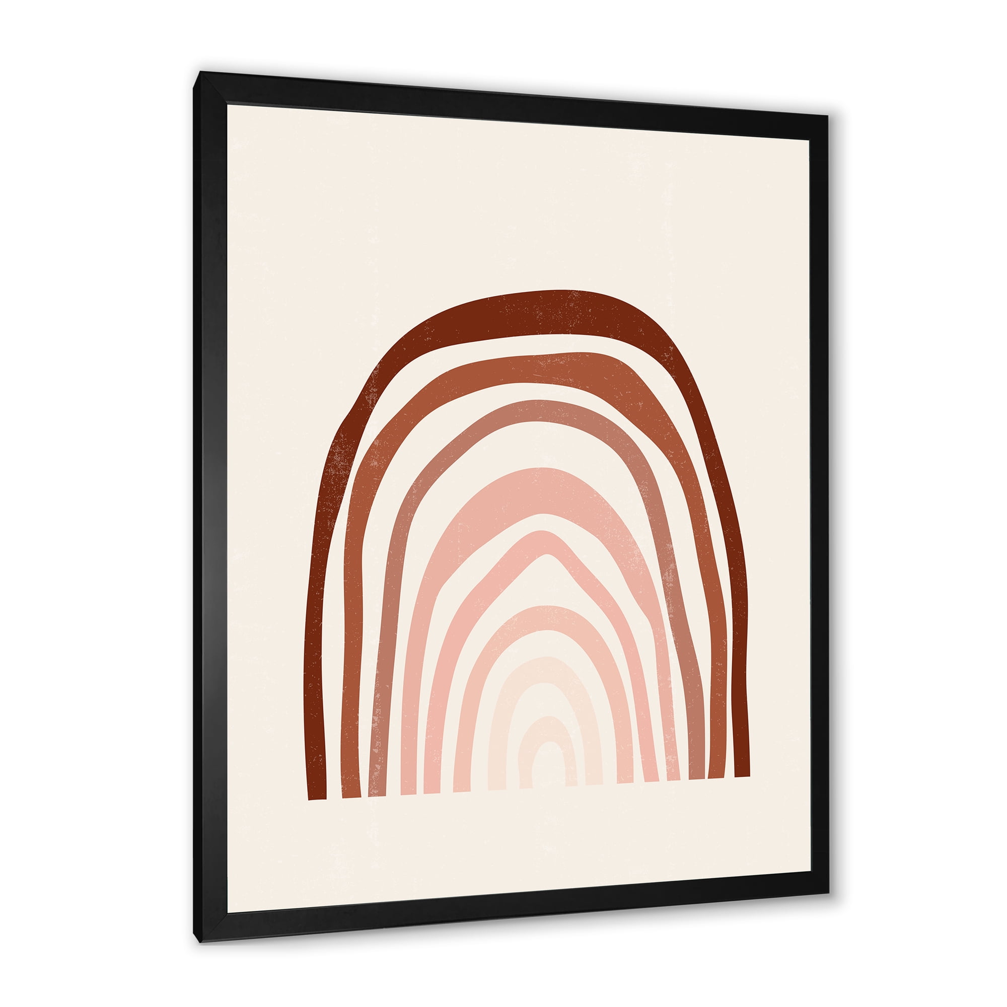 Designart 'Terracotta Minimalist Boho Art Rainbow I' Modern Framed Art Print