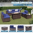 thumbnail image 6 of Sunmthink 8-Piece Outdoor Patio Furniture, Patio Furniture Sets with Fire Pit, Wicker Outdoor Conversation Set and Waterproof Cover, 6 of 9