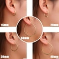 thumbnail image 4 of Flattened Gold Hoop Earrings for Women, 14K Gold Plated Hoops ,Hypoallergenic Lightweight Earring, 4 of 6