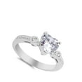 thumbnail image 4 of Solitaire White Cubic Zirconia Heart Promise Ring .925 Sterling Silver Band Jewelry Female Size 6, 4 of 4