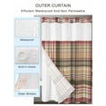 thumbnail image 2 of No Hook Cloth Fabric Shower Curtain with Snap in Liner, Buffalo Plaid Waterproof Shower Curtains Set with See Through Top Window, Modern Farmhouse Colorful Checkered Bath Curtains Shower 36"x78", 2 of 6