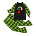 thumbnail image 2 of Conjuntos de pijamas navideños familiares a juego Grinch 2024, pijama de Grinch con parte superior y pantalones de pijama a cuadros, pijama de Grinch para niños y adultos para la familia, 10 Años, 2 of 4