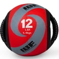 thumbnail image 1 of Iron Body Fitness Dual-Grip Medicine Ball, 12 lb Rubber Exercise Ball with Built-In Handles, Red, 1 of 5